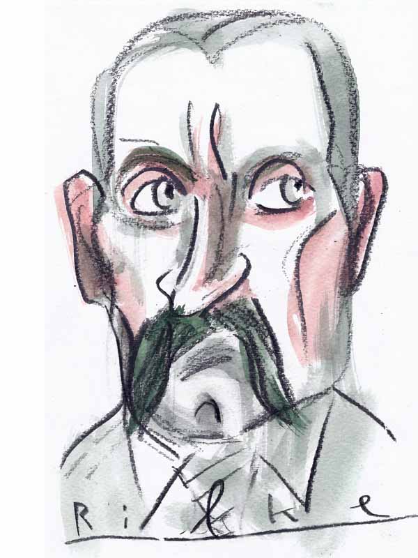 Rilke, Rainer-Maria. Portrait von Wolf-Dieter Pfennig.