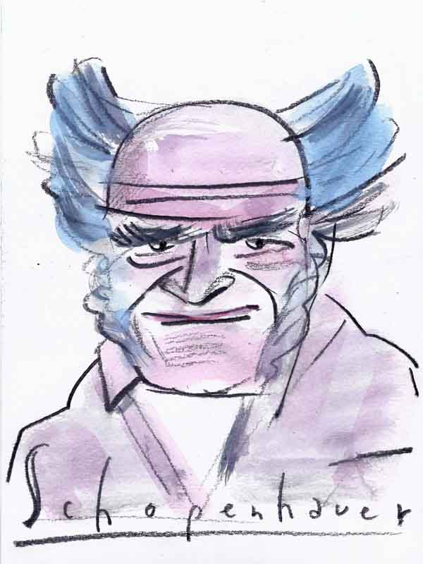 Schopenhauer, Arthur. Portrait von Wolf-Dieter Pfennig. 